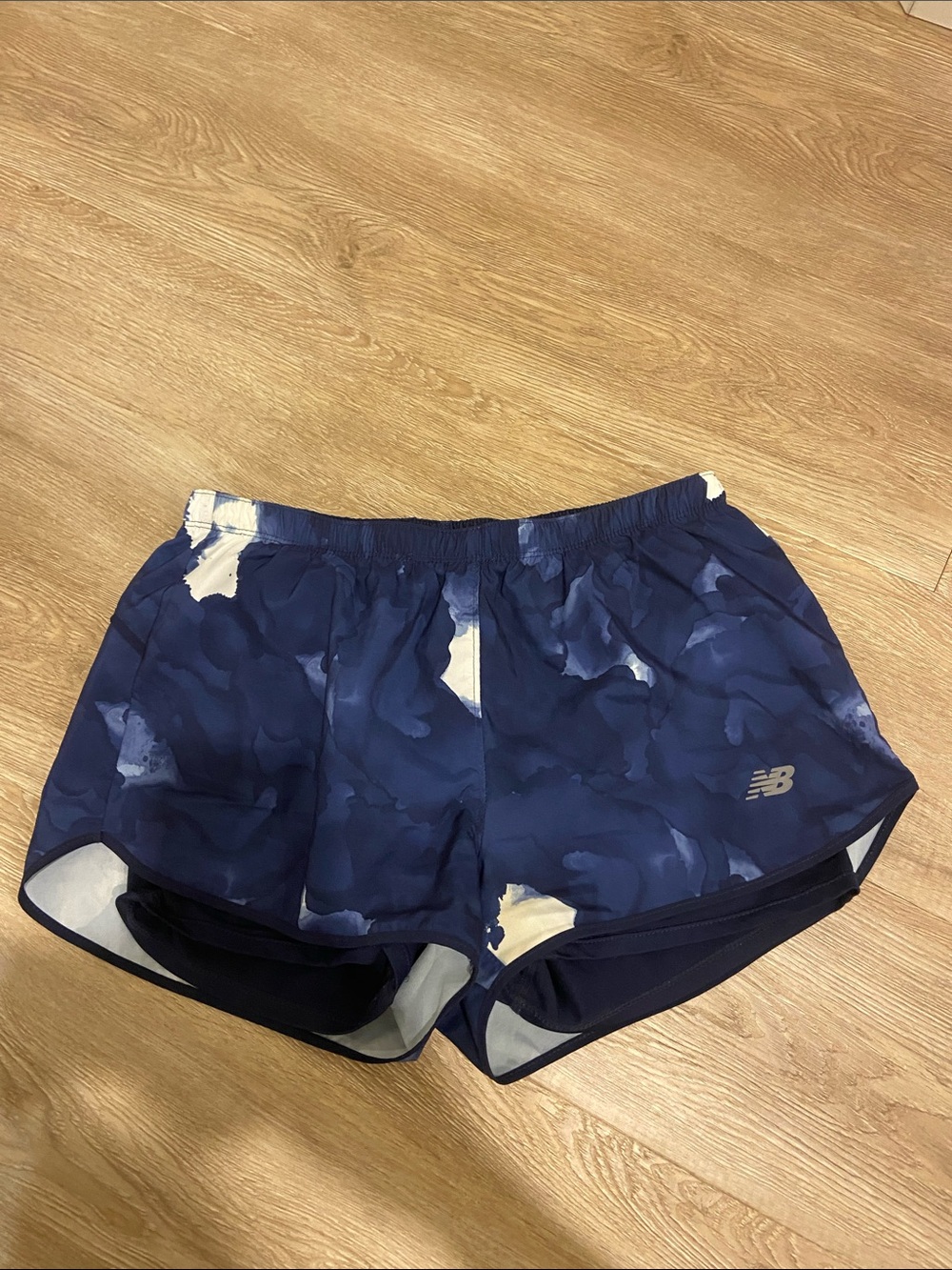 New Balance Women's Navy Blue Printed Athletic Shorts